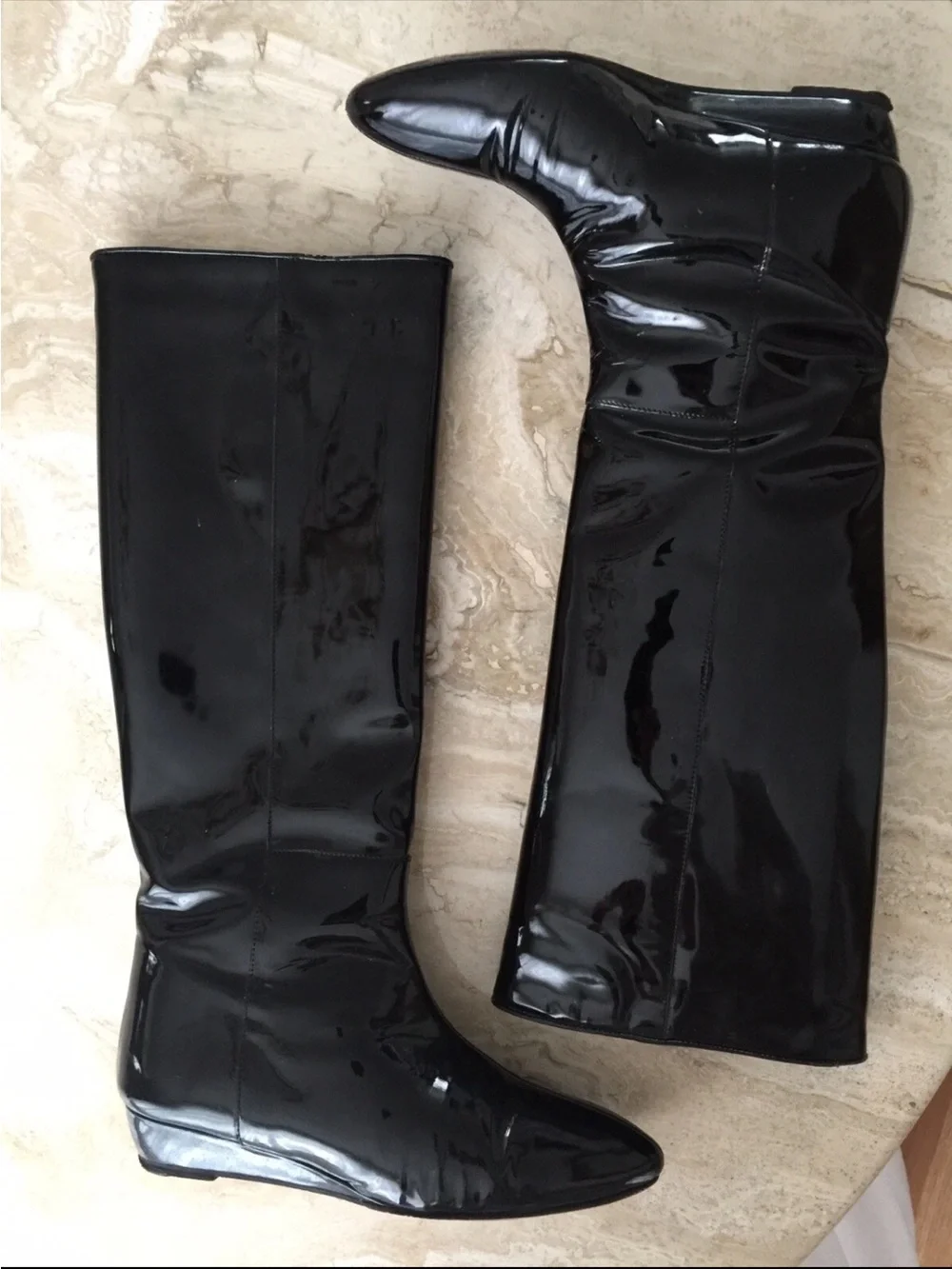 Loeffler Randall Black Patent Leather Knee-High Boots 36 US 6 used!